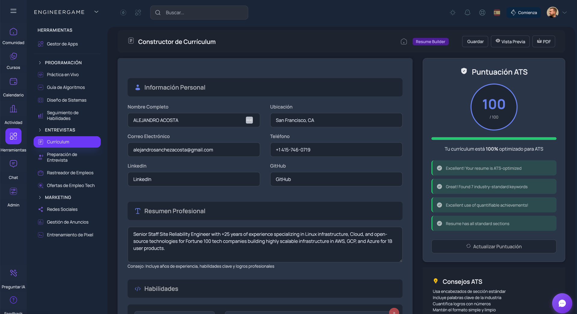 Resume Builder (ATS-Optimized)